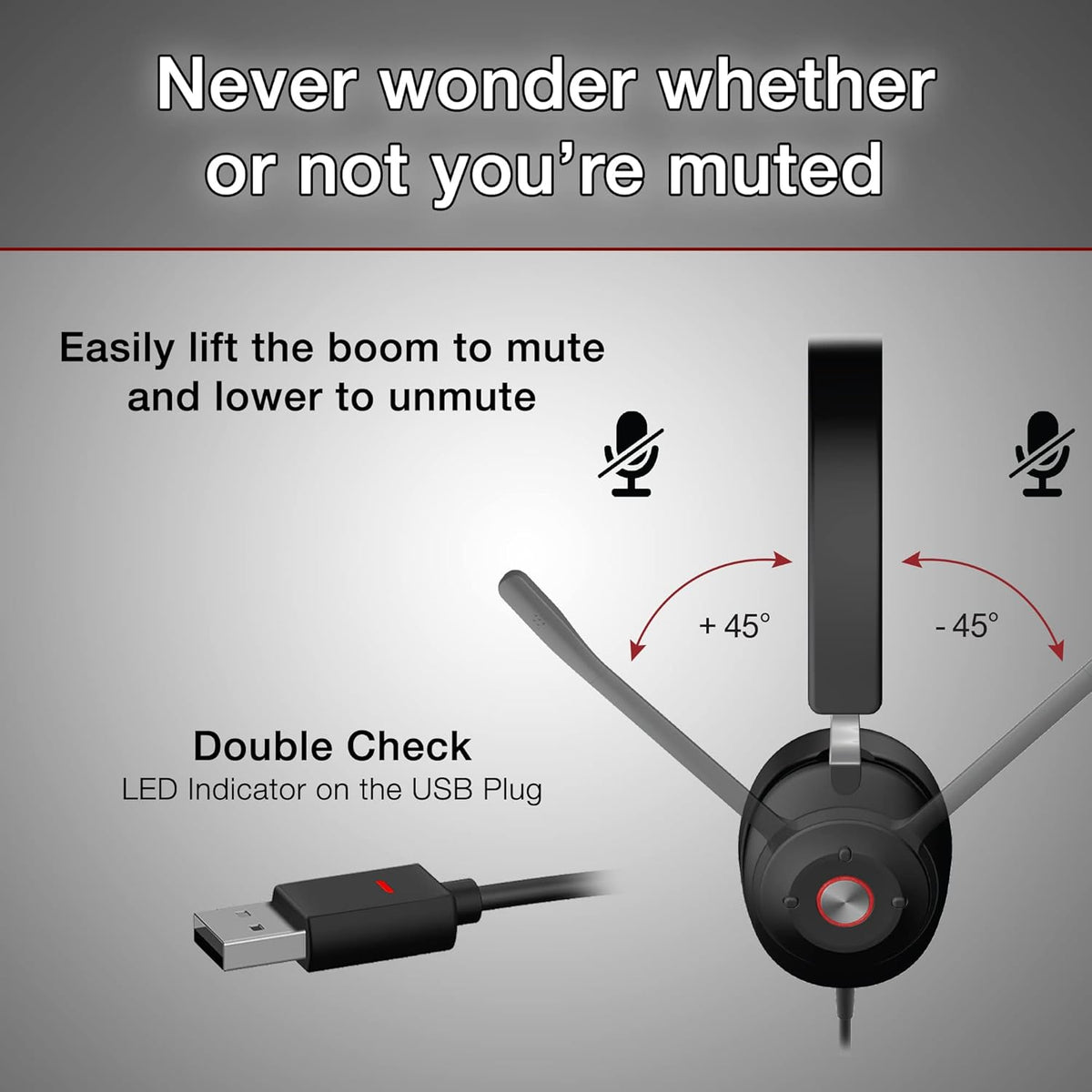 USB Headset with Ear Cup Controls V968052