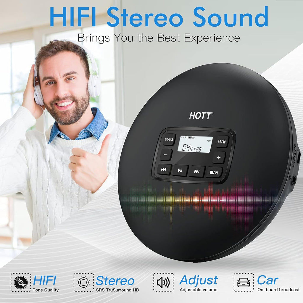 Portable Compact CD Player with Headphones E3142
