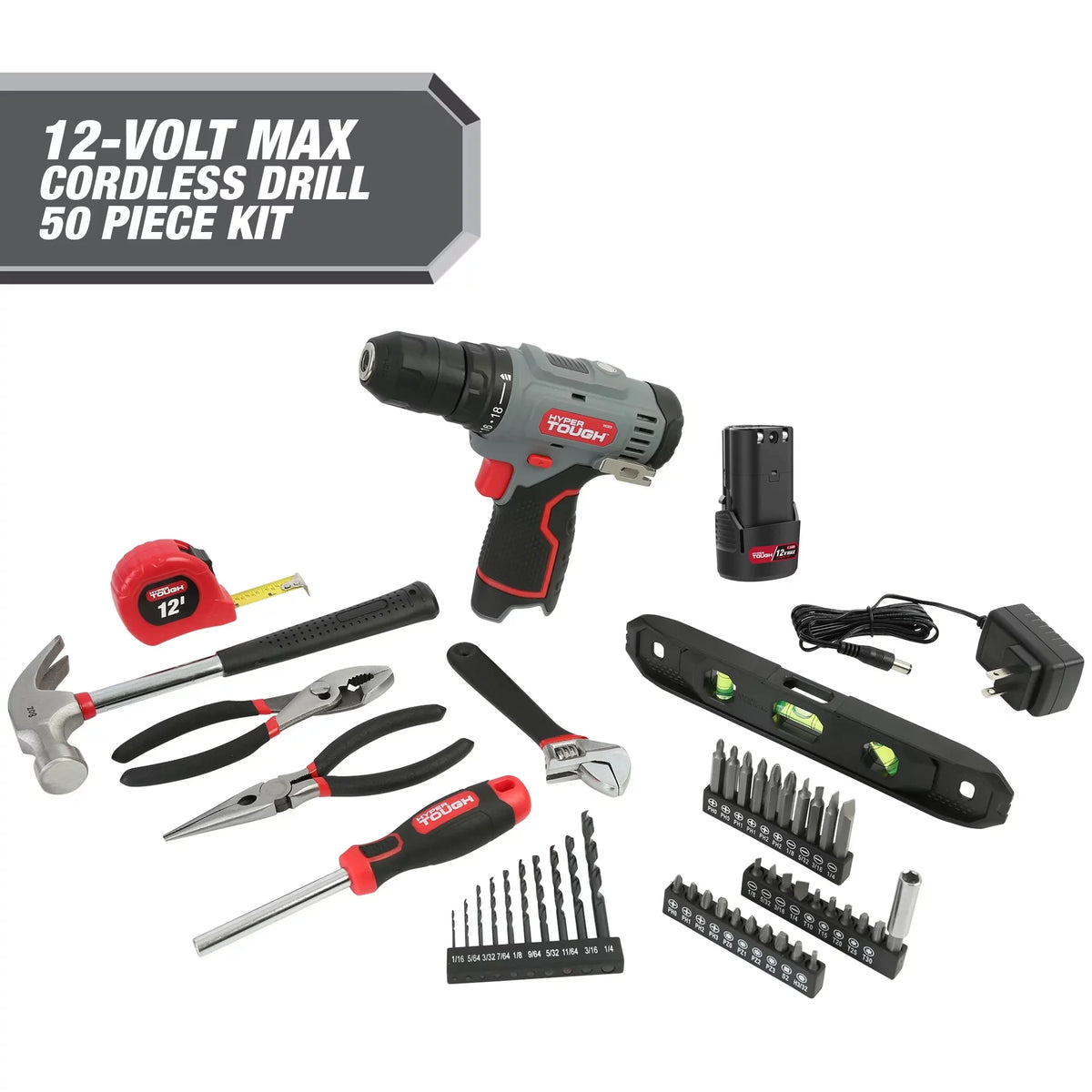12V Max Lithium-Ion Cordless 3/8-Inch Drill Driver 50-Piece Project Kit Y596190