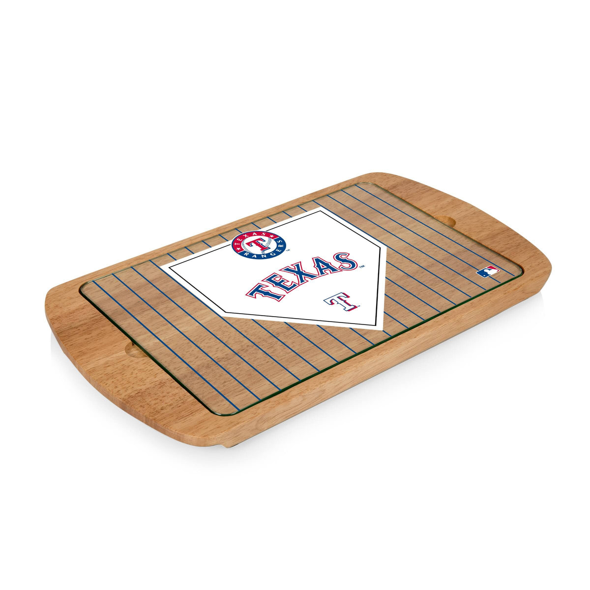 Rubberwood Glass Top Serving Tray Z82513