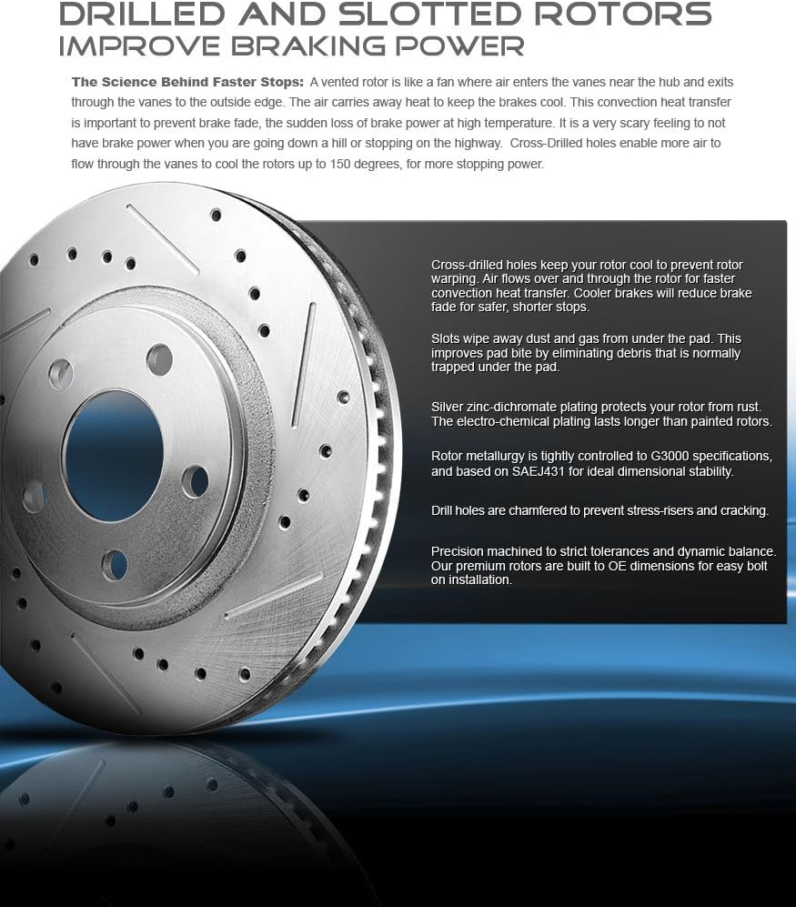 240mm Drilled & Slotted 4 Lug Rotors W144634