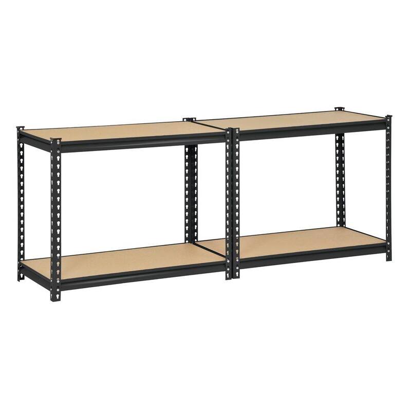 4-Tier Heavy Duty Steel Shelving Unit in Black W141538