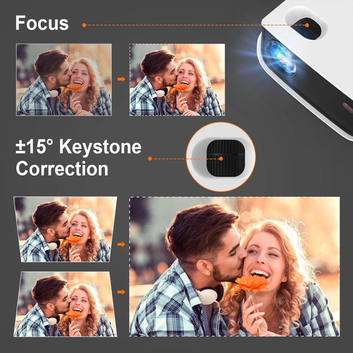 Mini Projector 720P Portable Full HD Home Theater Projector P86641