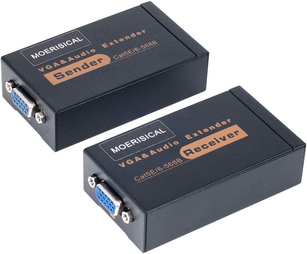 VGA Cat5e Cat6 Extender 300ft Video Repeater Over Ethernet Cable D408