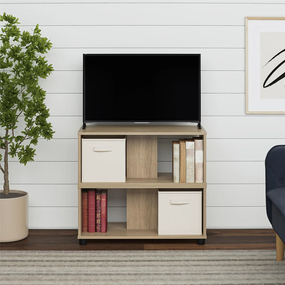 Adjustable Stacking TV Stand up to 70 inches Natural H81057