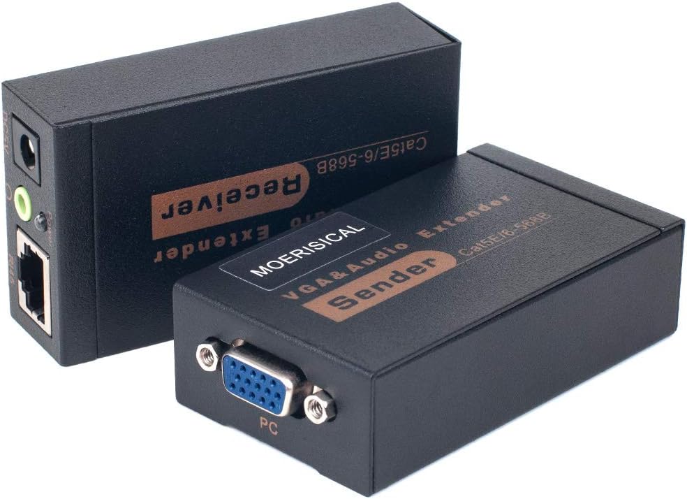 VGA Cat5e Cat6 Extender 300ft Video Repeater Over Ethernet Cable D408