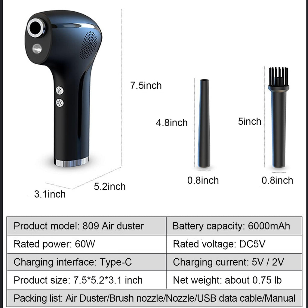 Cordless Compressed Air Duster 6000mAh 45000RPM Pack of 2 B2275