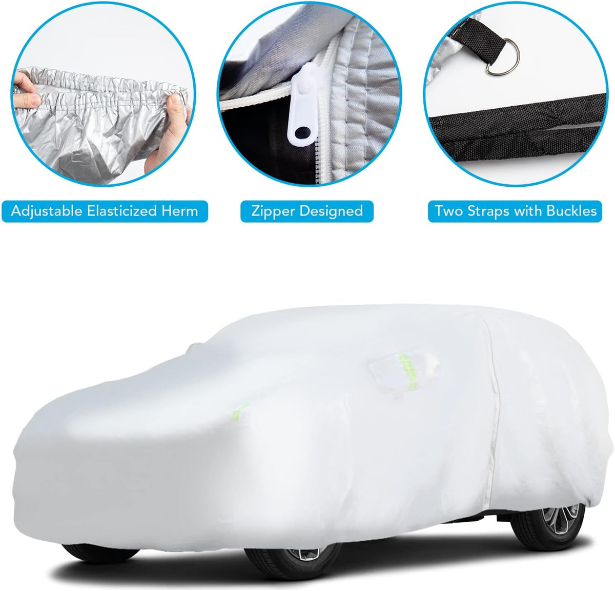 6 Layers All Weather Waterproof Car Cover with Zipper H660589