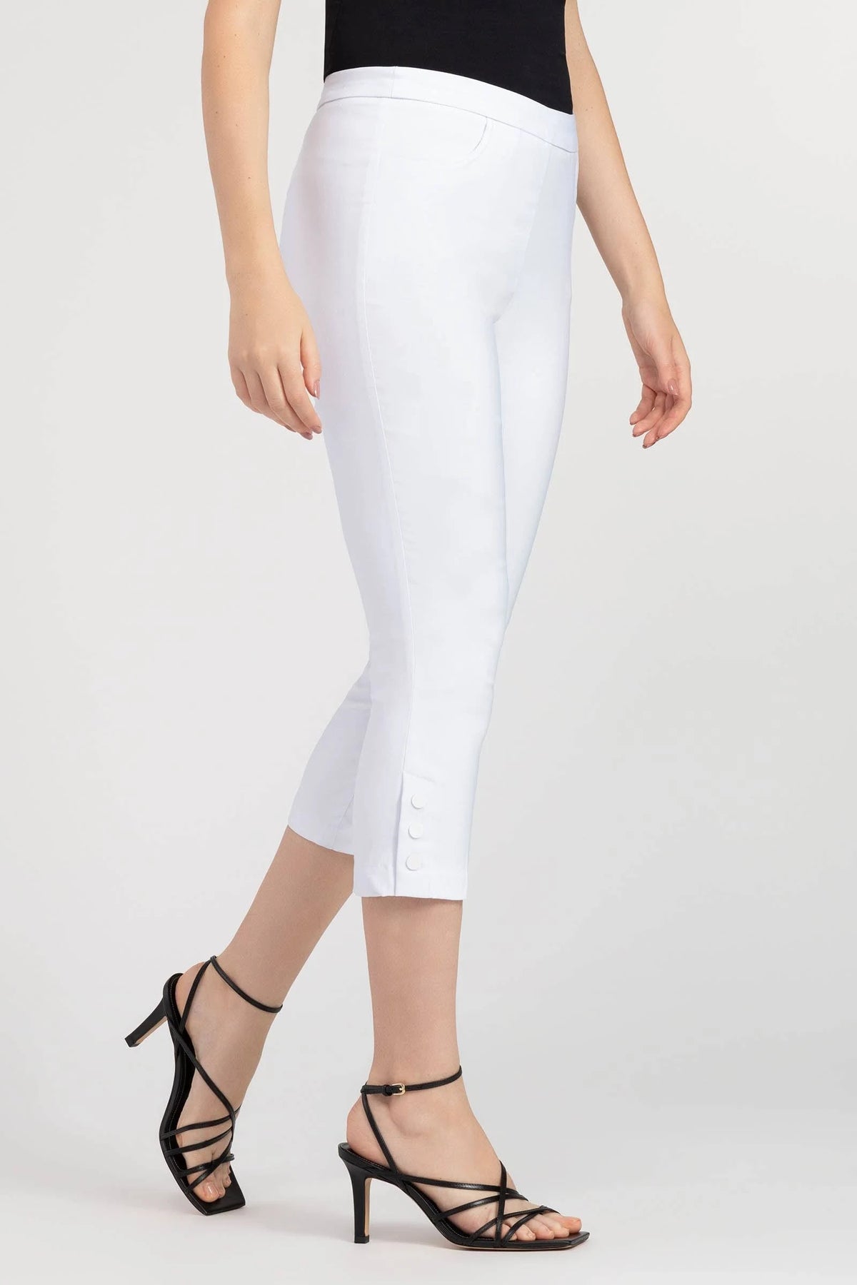 White Pull-On Capri J334