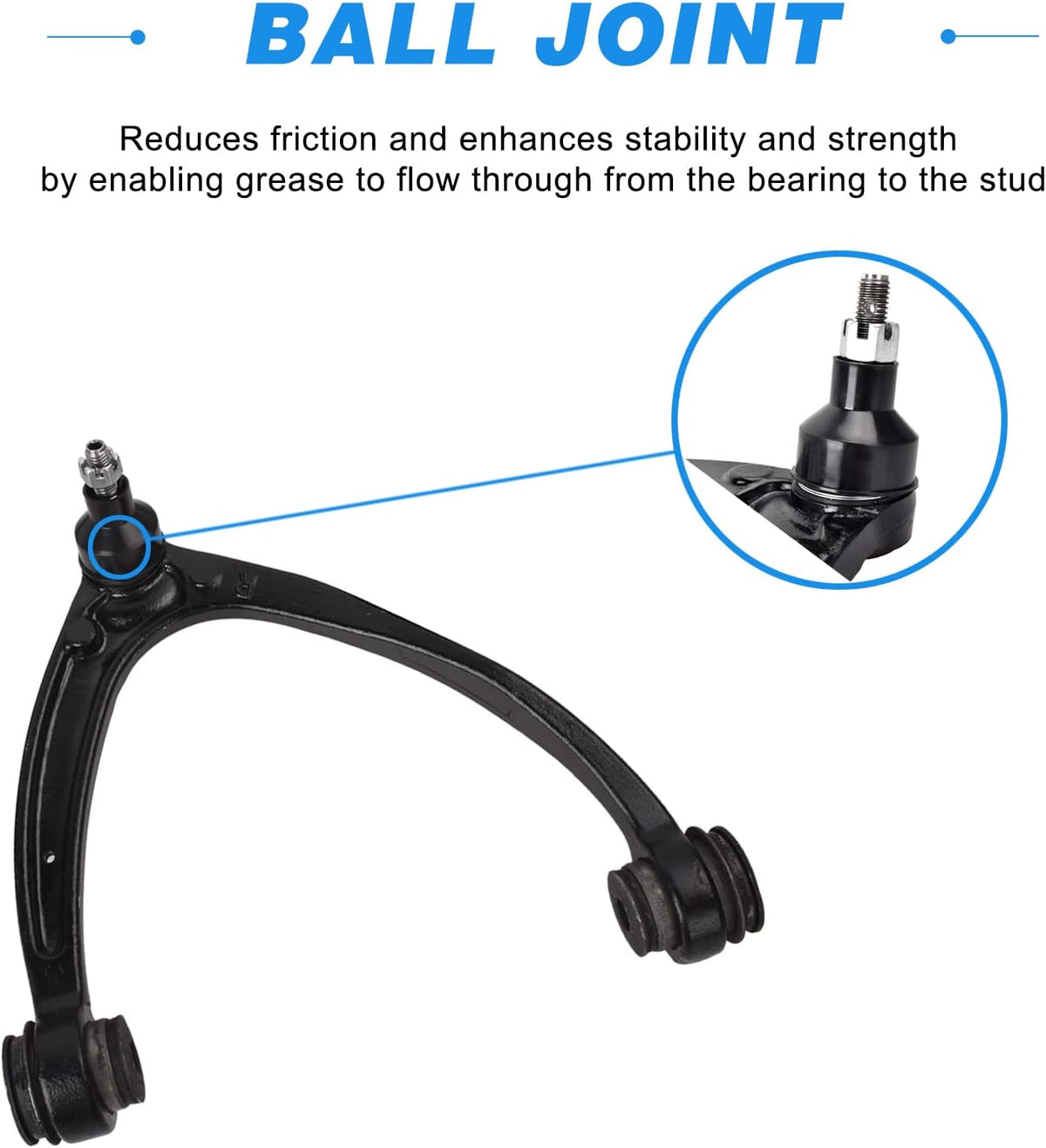 2Pcs Front Upper Control Arm with Ball Joint Assembly P5755