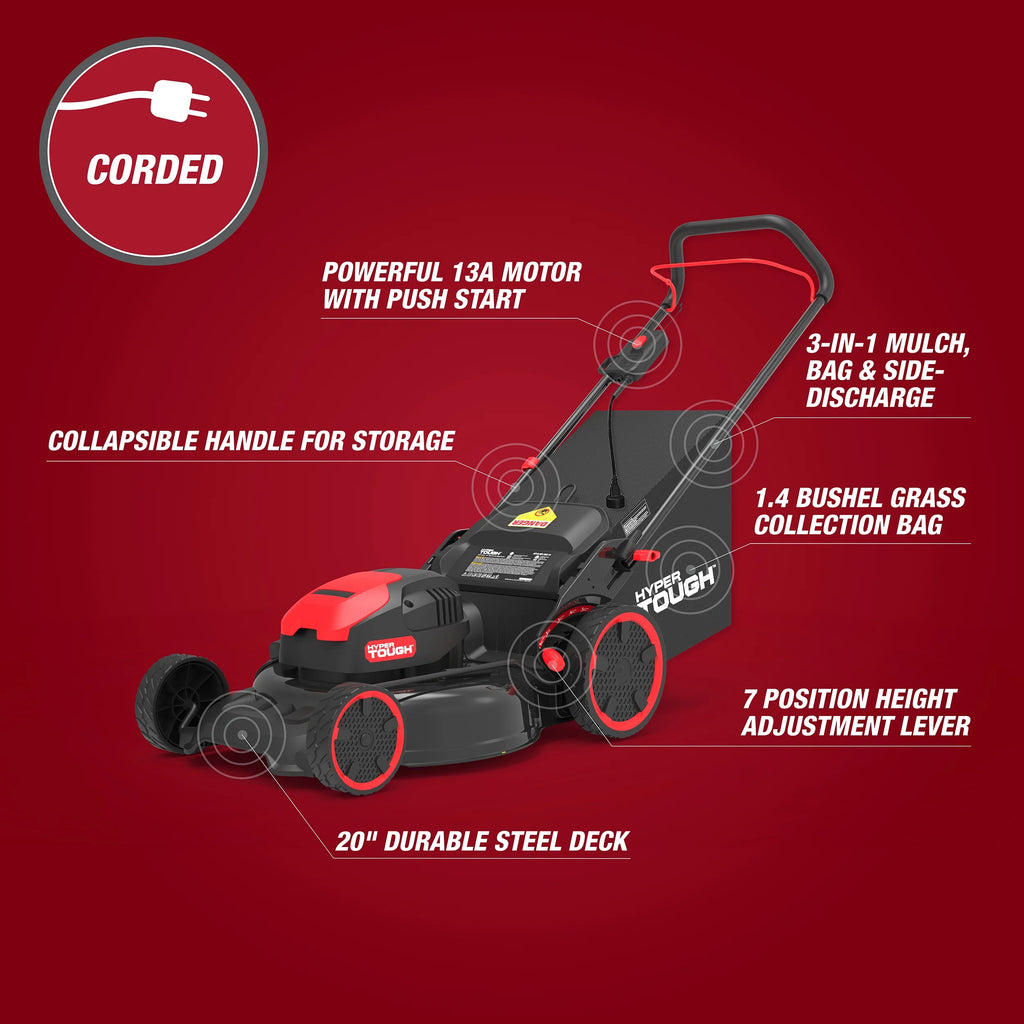 13A Corded Electric Push Walk-behind Lawn Mower L223015