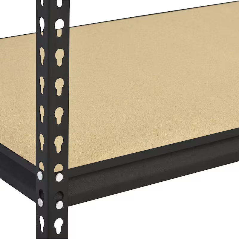 4-Tier Heavy Duty Steel Shelving Unit in Black W141538