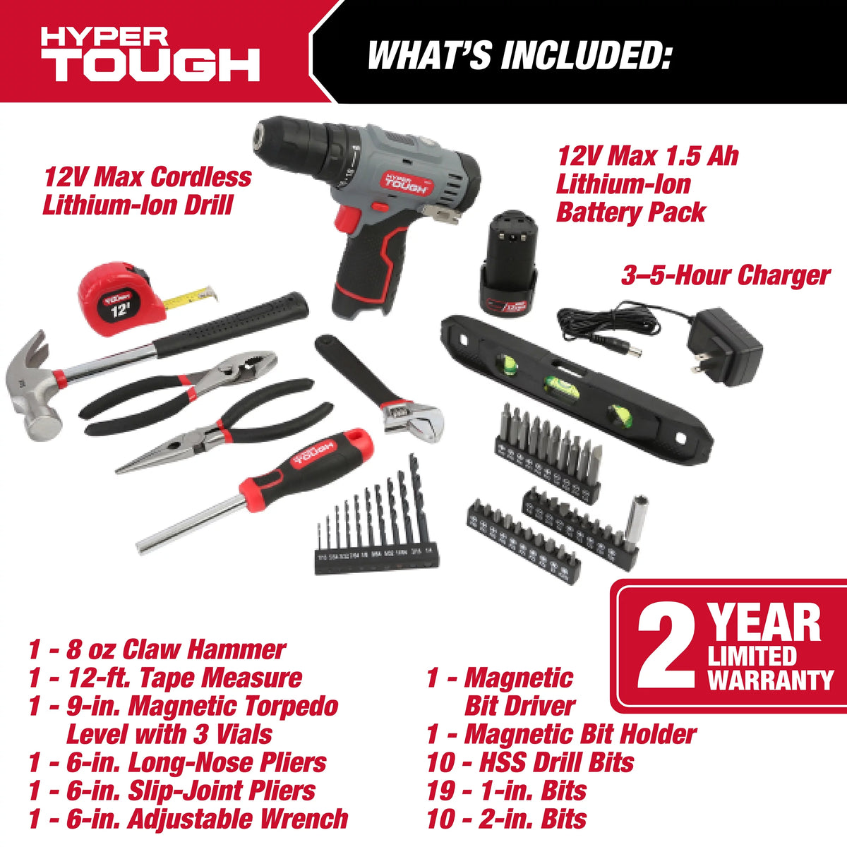 12V Max Lithium-Ion Cordless 3/8-Inch Drill Driver 50-Piece Project Kit Y596190